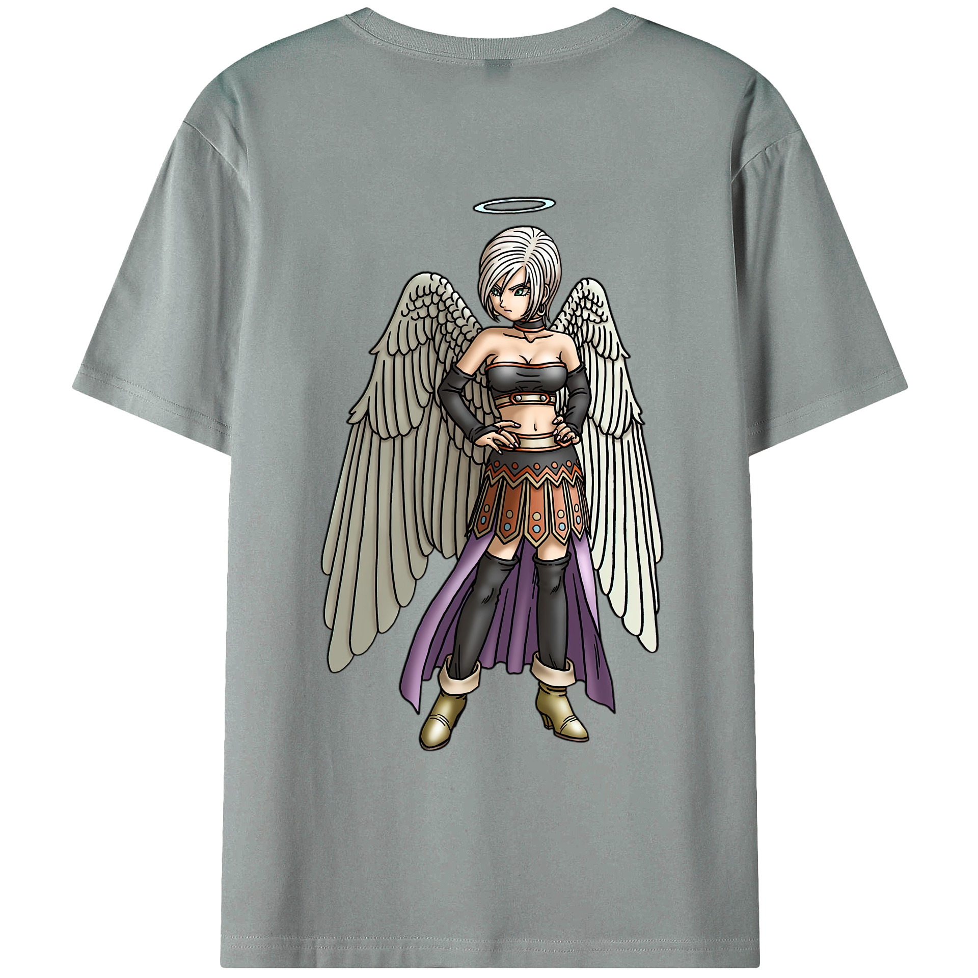 （画像用） ドラゴンクエスト Doragon Kuesuto Dragon Quest 綿100％ メンズ半袖Tシャツ（バックプリント） 通気性
